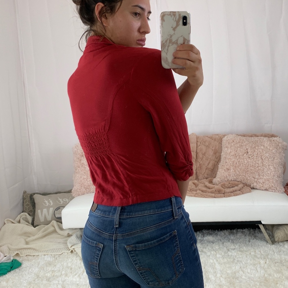 Red wet seal blazer top medium